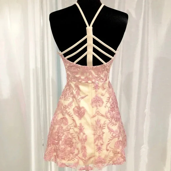 NWT Speechless pink and cream mini dress - Picture 7 of 7